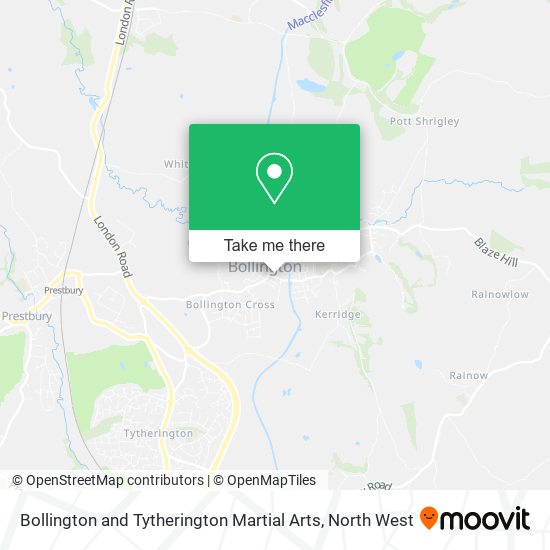 Bollington and Tytherington Martial Arts map