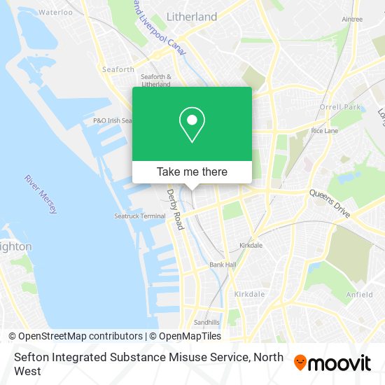 Sefton Integrated Substance Misuse Service map