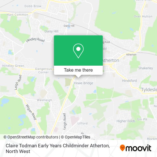 Claire Todman Early Years Childminder Atherton map