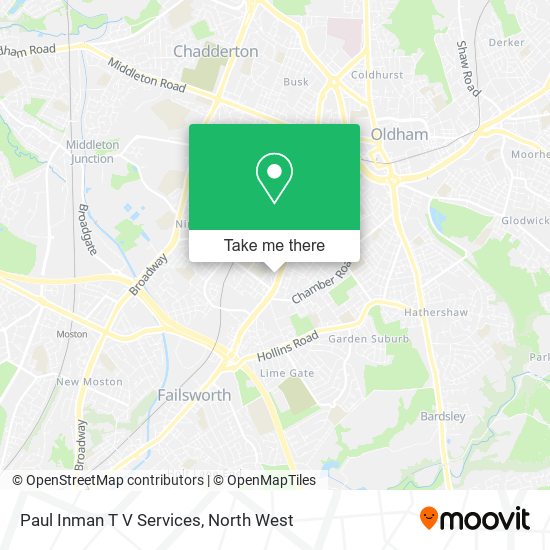 Paul Inman T V Services map