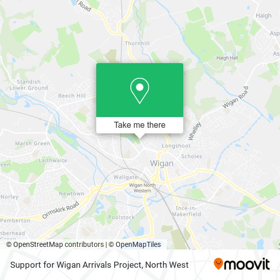 Support for Wigan Arrivals Project map