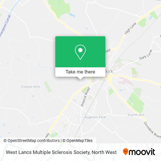 West Lancs Multiple Sclerosis Society map
