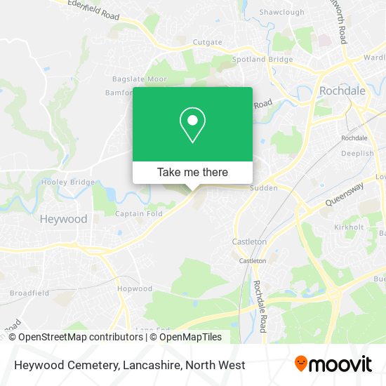 Heywood Cemetery, Lancashire map