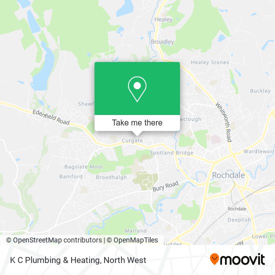 K C Plumbing & Heating map