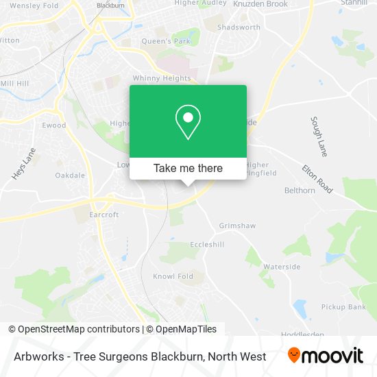 Arbworks - Tree Surgeons Blackburn map