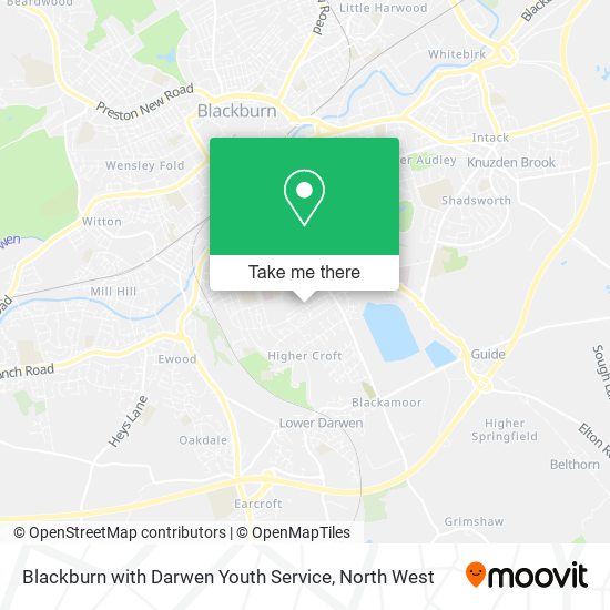 Blackburn with Darwen Youth Service map