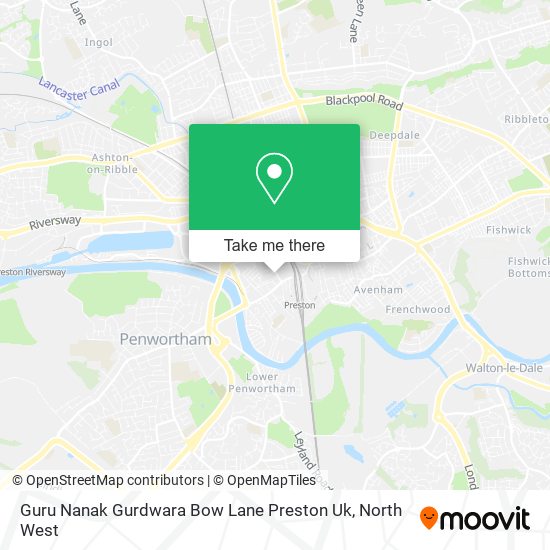 Guru Nanak Gurdwara Bow Lane Preston Uk map