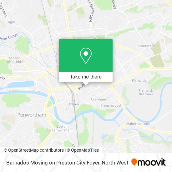 Barnados Moving on Preston City Foyer map