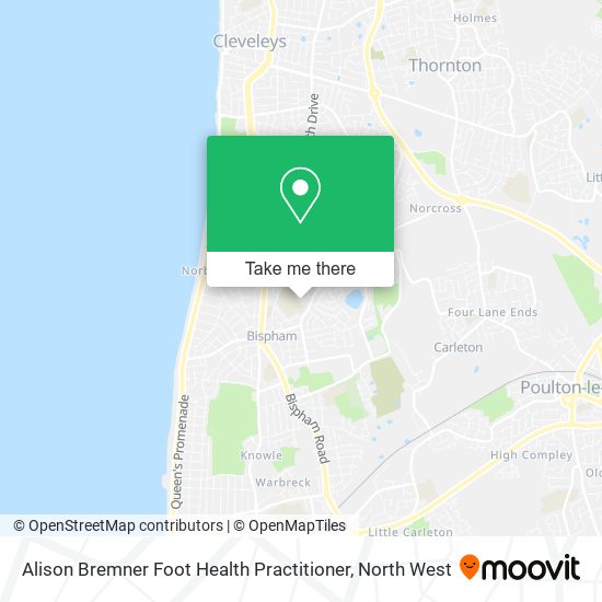 Alison Bremner Foot Health Practitioner map