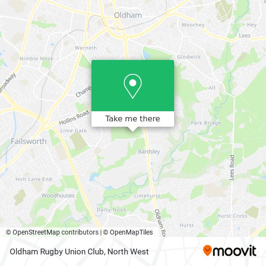 Oldham Rugby Union Club map