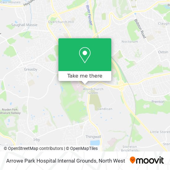 Arrowe Park Hospital Internal Grounds map