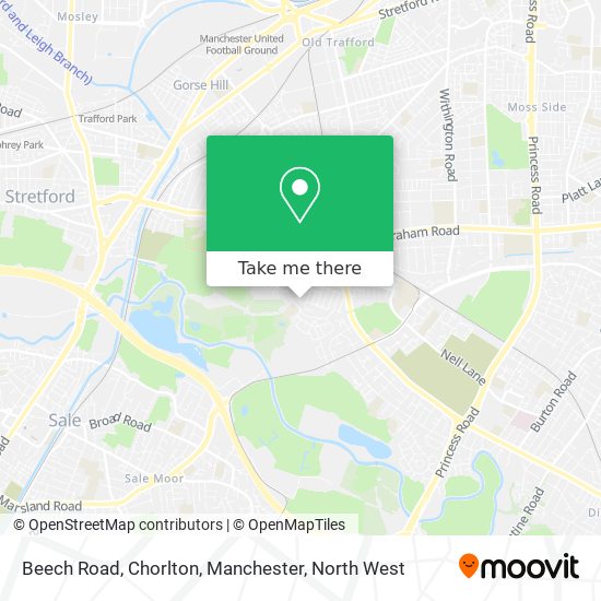 Beech Road, Chorlton, Manchester map