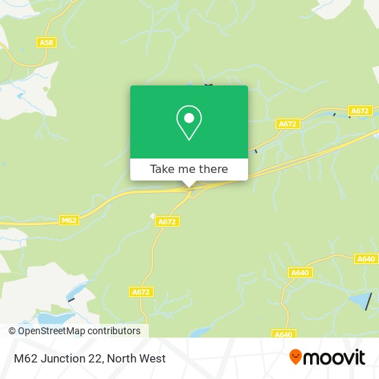 M62 Junction 22 map