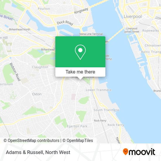 How to get to Adams & Russell in Birkenhead by train or bus?