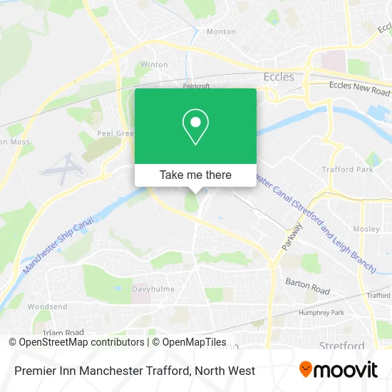 Premier Inn Manchester Trafford map