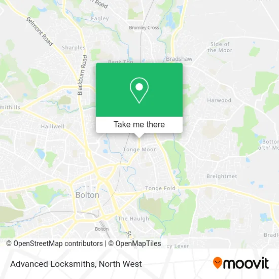Advanced Locksmiths map