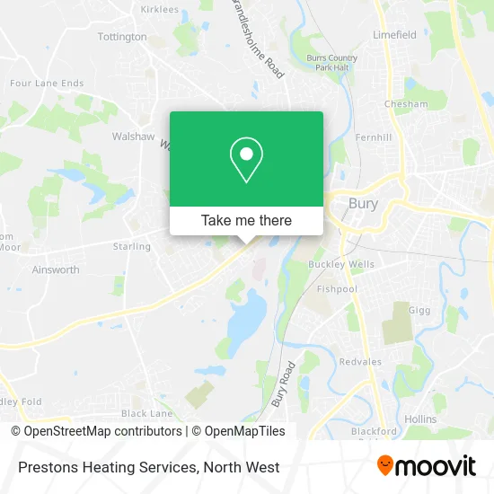 Prestons Heating Services map