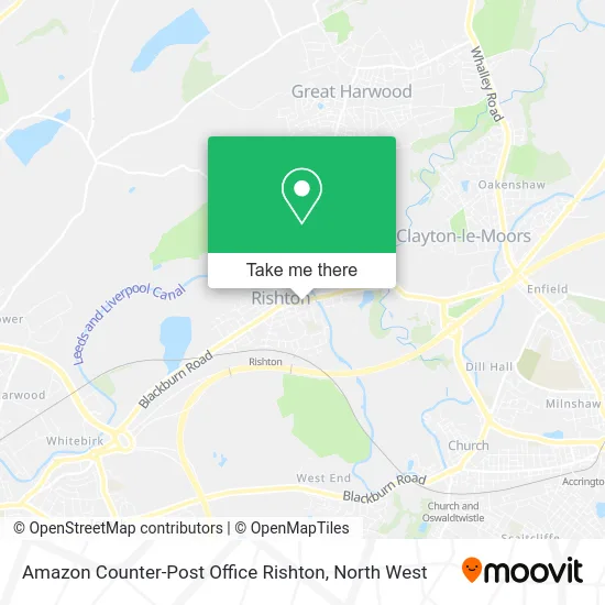Amazon Counter-Post Office Rishton map