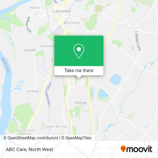 How to get to ABC Care in Lancaster by bus or train?