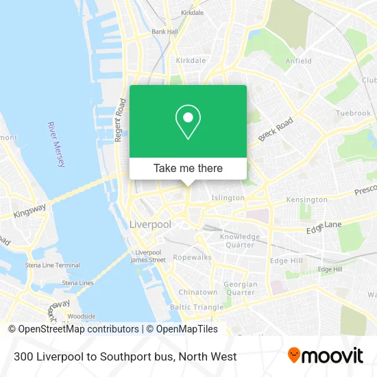 300 Liverpool to Southport bus map