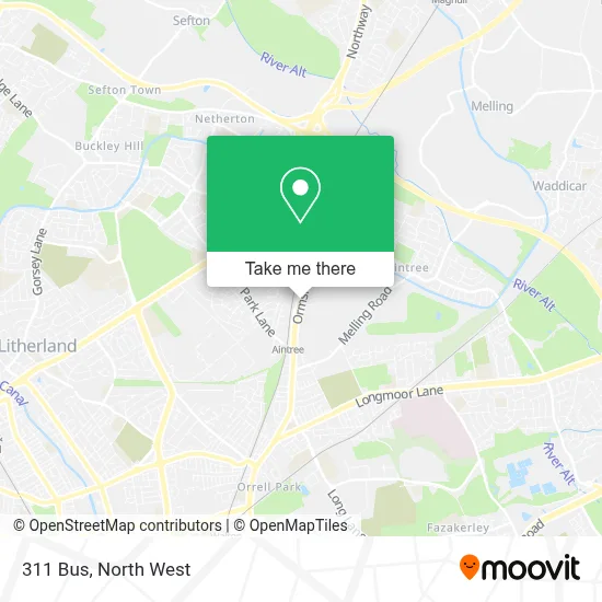 How to Get to 311 Bus in Aintree by Bus or Train?