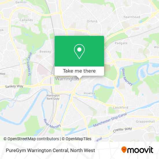 PureGym Warrington Central map