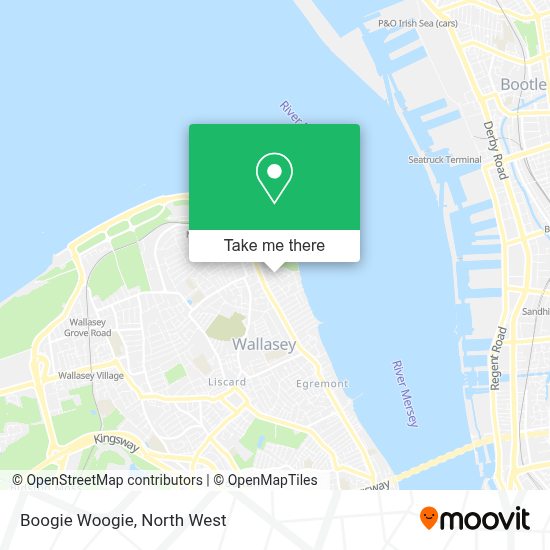 How to get to Boogie Woogie in Wallasey by bus or train?