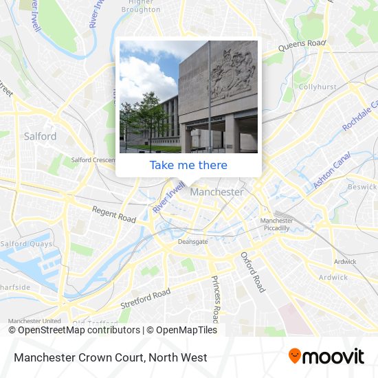 Manchester Crown Court map