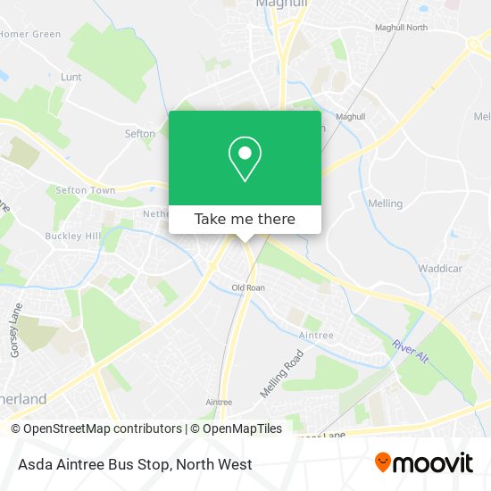 Asda Aintree Bus Stop map