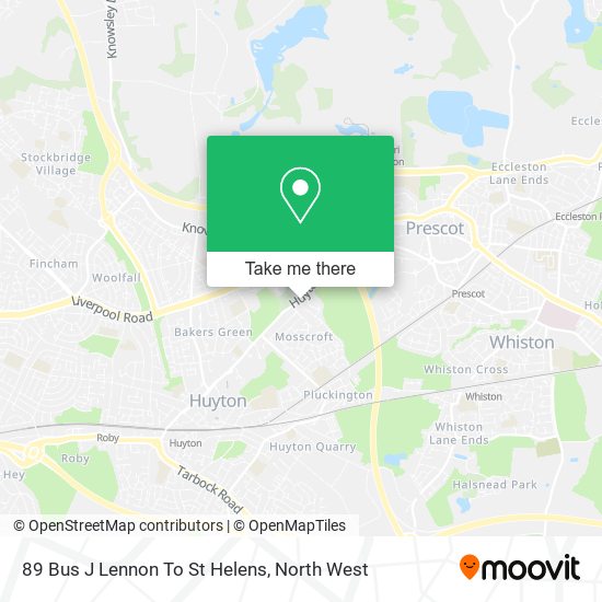 89 Bus J Lennon To St Helens map