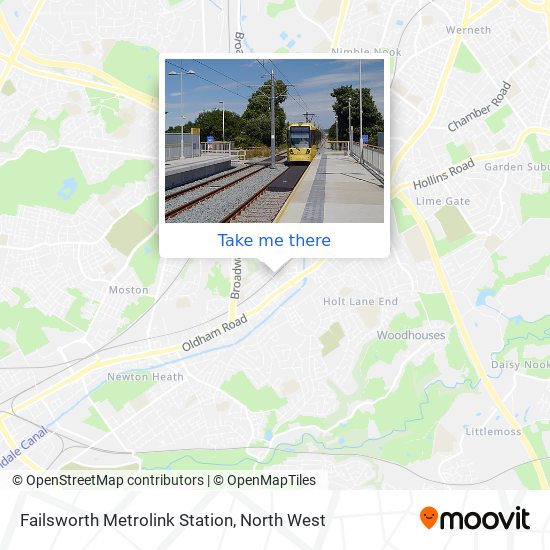 Failsworth Metrolink Station map