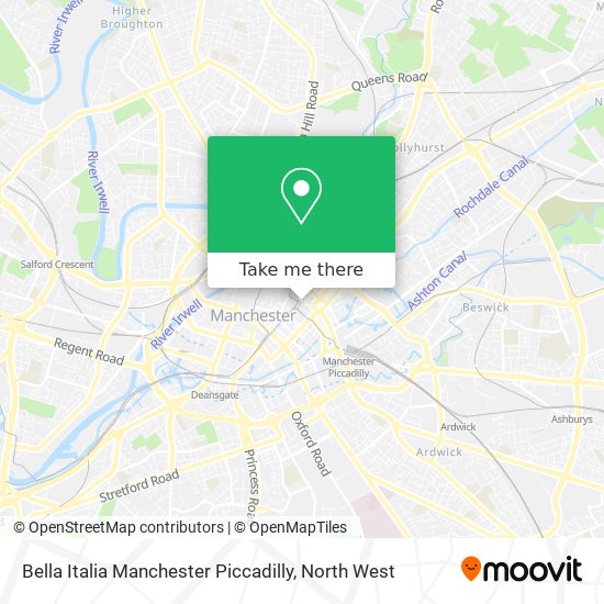 Bella Italia Manchester Piccadilly map
