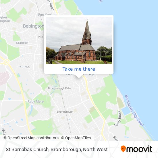 St Barnabas Church, Bromborough map