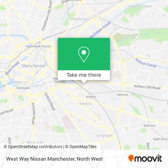 West Way Nissan Manchester map