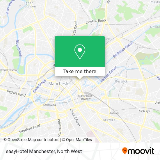 easyHotel Manchester map