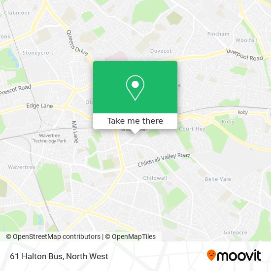 61 Halton Bus map