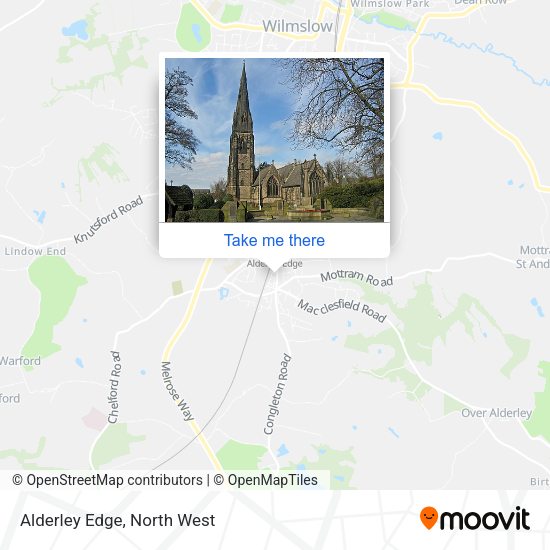 How to get to Alderley Edge by train, bus or light rail?