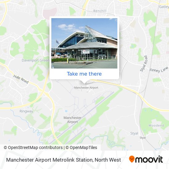 Manchester Airport Metrolink Station map