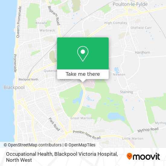 Occupational Health, Blackpool Victoria Hospital map