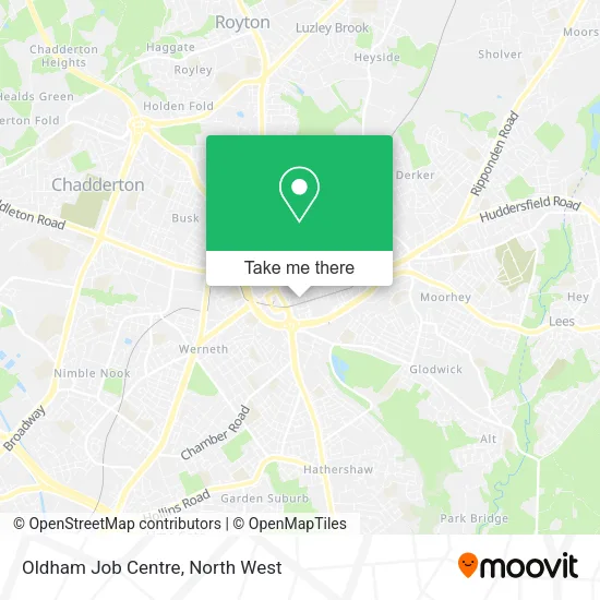 Oldham Job Centre map