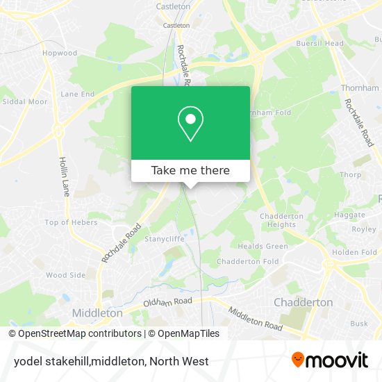 yodel stakehill,middleton map