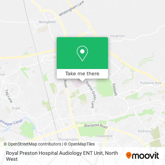 Royal Preston Hospital Audiology ENT Unit map