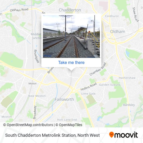 South Chadderton Metrolink Station map