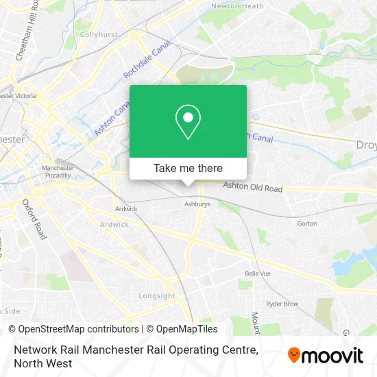Network Rail Manchester Rail Operating Centre map