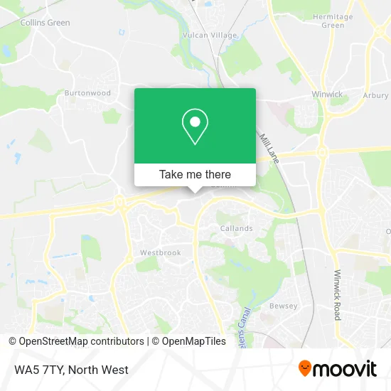 WA5 7TY map