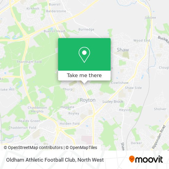 Oldham Athletic Football Club map