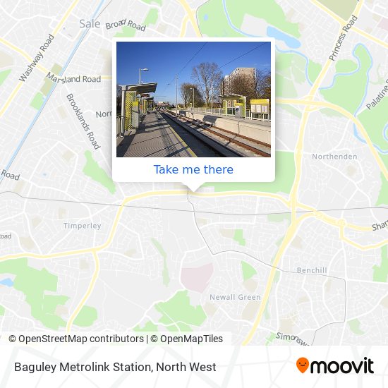 Baguley Metrolink Station map