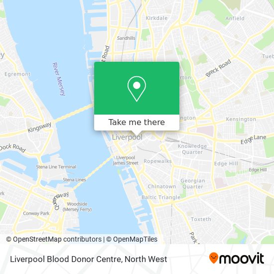 Liverpool Blood Donor Centre map