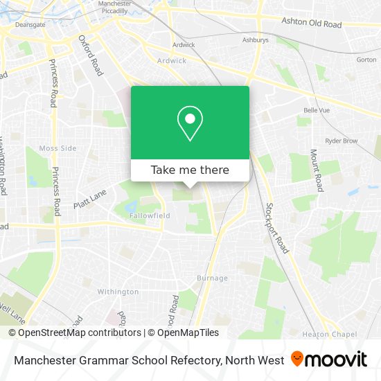 Manchester Grammar School Refectory map