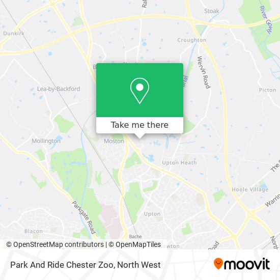 Park And Ride Chester Zoo map